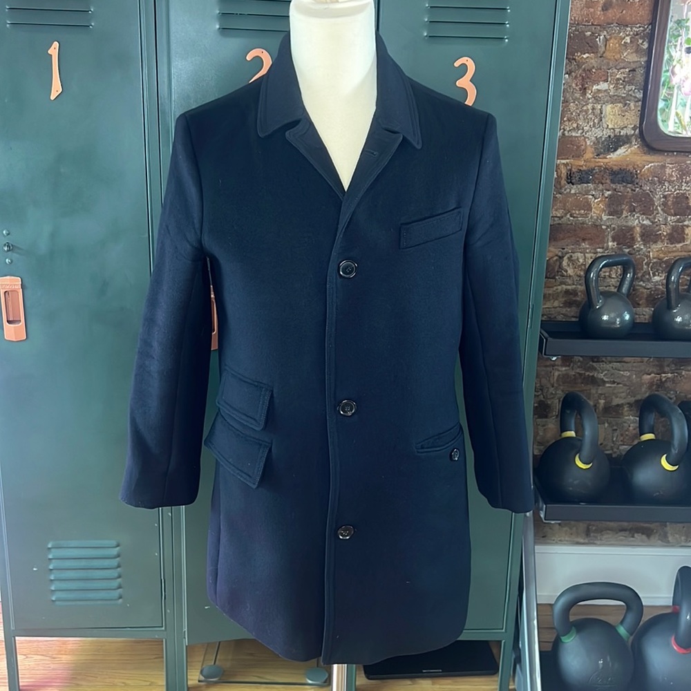Billy Reid Navy Blue Pea Coat